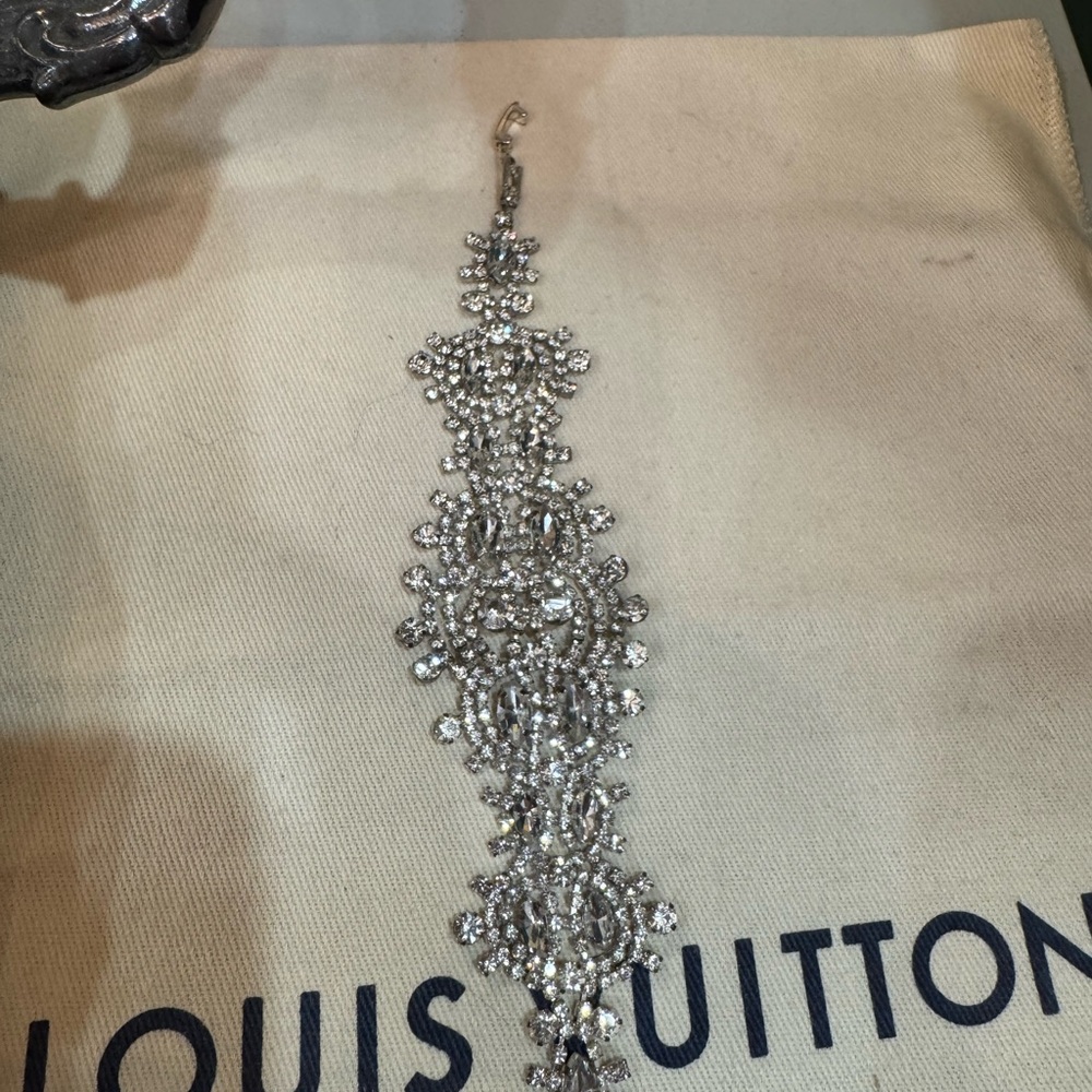 Rhinestone Silver Crystal Bracelet - image 1